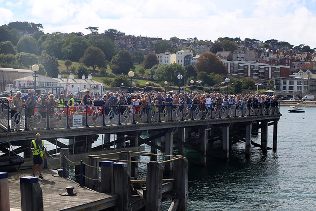 Crowded Swanage pier