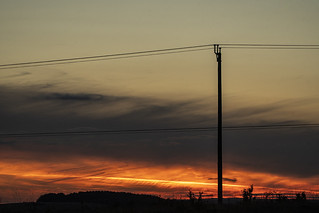 Wires and Pole at Sunset