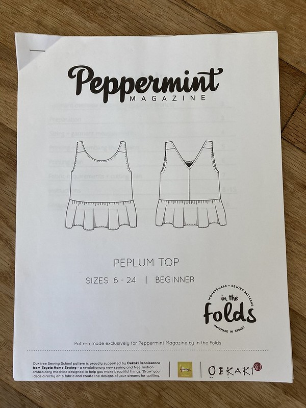 Peppermint Magazine Peplum Top in Robert Kaufman's Limerick Linen