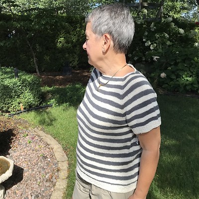 Connie (knitnut246) finished this Striped Tee by EweKnit Toronto using Shibui Echo.