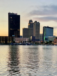 Toledo Skyline from The Docks at Sunset, Toledo, OH