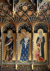 Holy Kinship: St Elizabeth and the young St John the Baptist, Blessed Virgin and Christchild, St Mary Salome and the young St John the Evangelist (Ninian Comper, 1913)