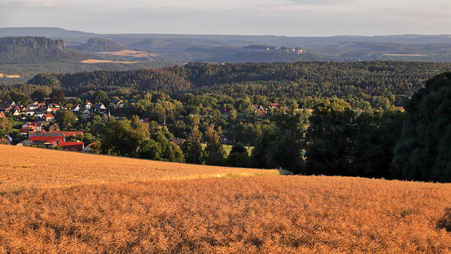 Hohburkersdorfer Rundblick mit Blick auf die Festung Königstein