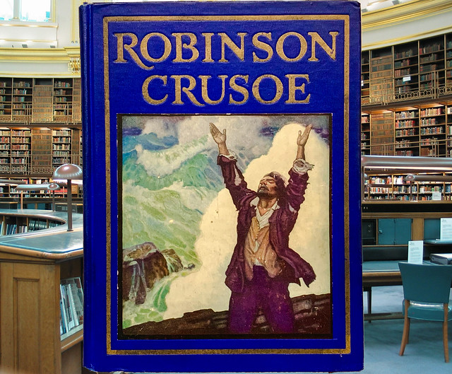 “Robinson Crusoe” by Daniel Defoe. New York: Cosmopolitan Book, 1920. Illustrated by N. C. Wyeth.