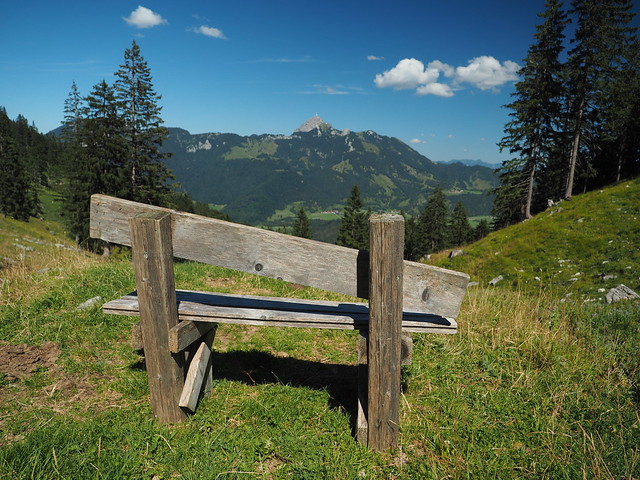 Bank Bayerische Alpen Bayern Oberbayern © Rustic Bench Seating Bavarian Alps Upper Bavaria Germany ©