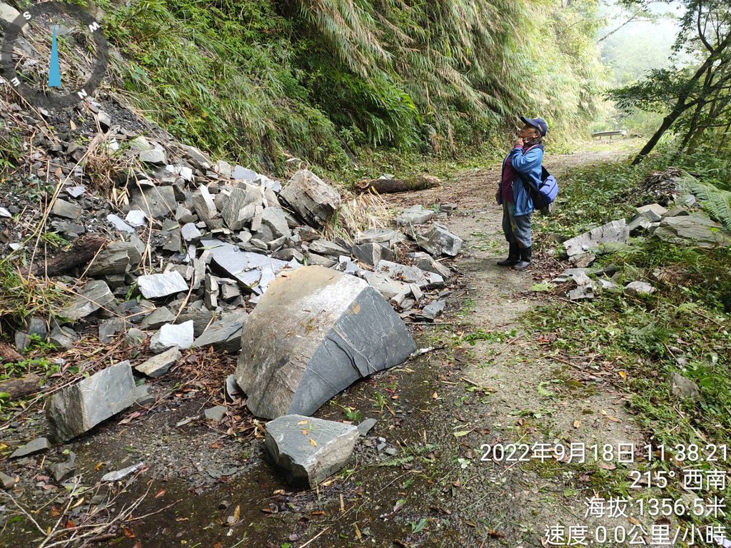 利嘉林道多處路段零星落石，3處落石嚴重。圖片來源：台東林管處