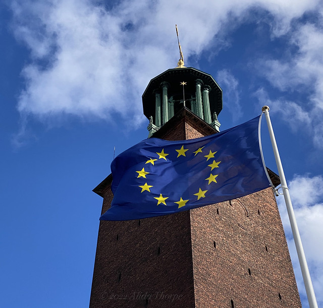 Sweden flag at Town Hall
