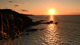 Sunset over Lundy from Ilfracombe - Sunday 18th September 2022  at  19:03:35