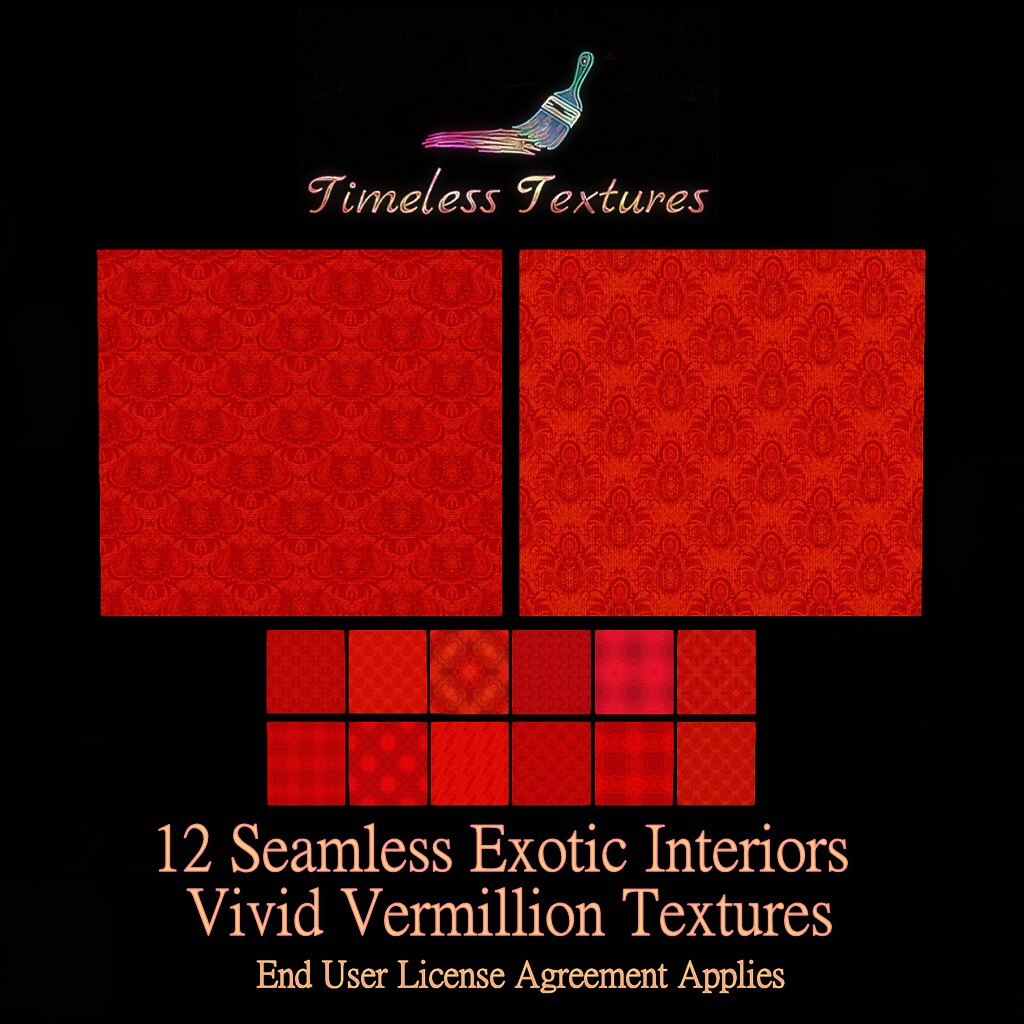 TT 12 Seamless Exotic Interiors Vivid Vermillion Timeless Textures