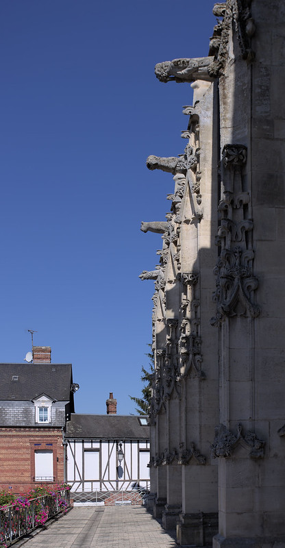 Gargoyles on the church Saint-Nicolas of Beaumont