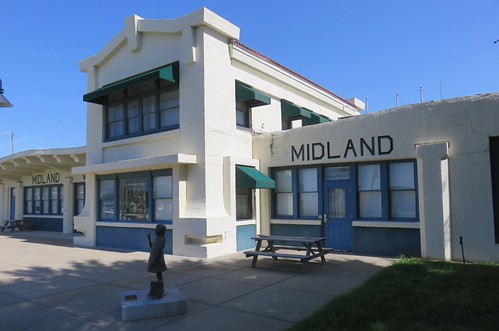Old Midland Valley Railroad Station (Muskogee, Oklahoma) by courthouselover, Located at 220 Elgin Street, this distinctive-looking passenger depot was erected in 1917. It featur