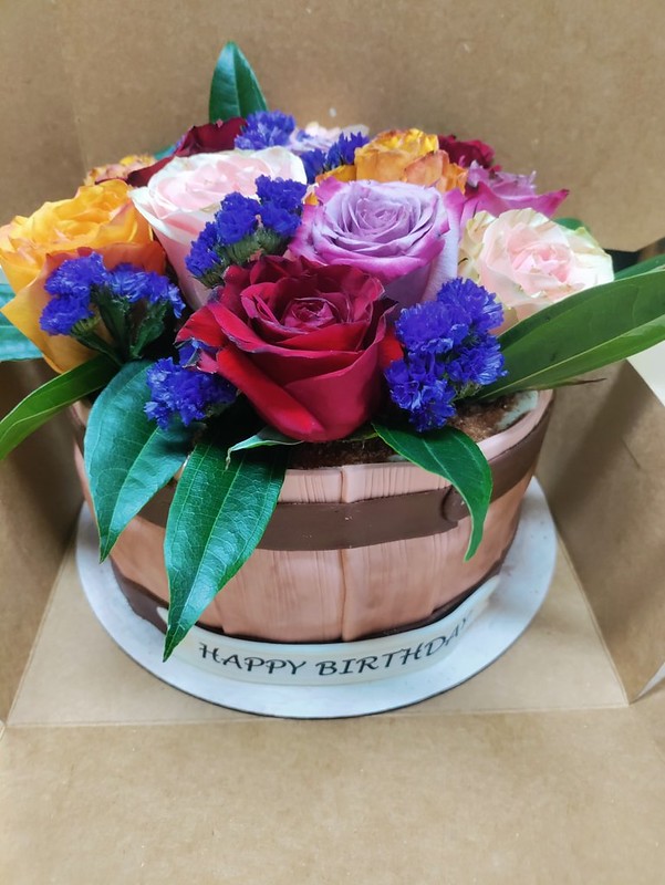 Barrel Planter with Roses Cake from Savory Sweets by Mel