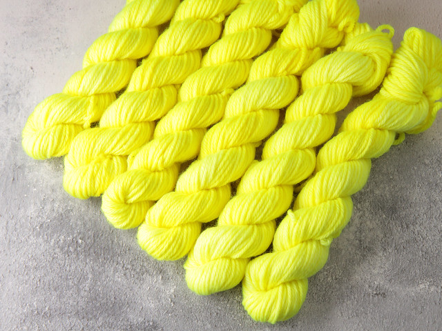 DK Minis – pure Merino wool superwash hand dyed yarn 20g miniskeins – ‘Health and Safety Gone Mad’