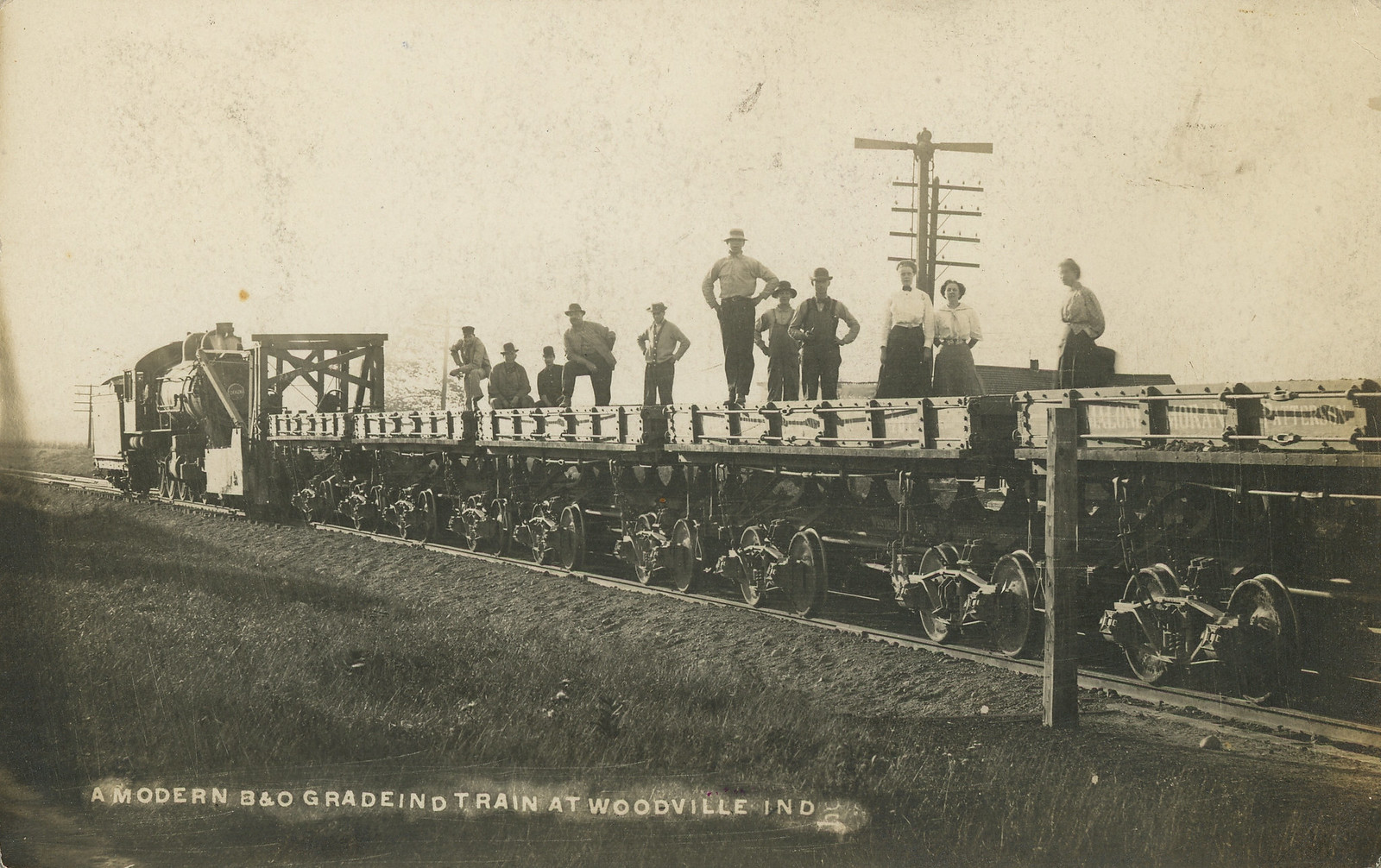 Modern Grading Train on the Baltimore & Ohio Railroad, 1912 - Woodville, Indiana