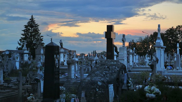 Cemetery at dusk