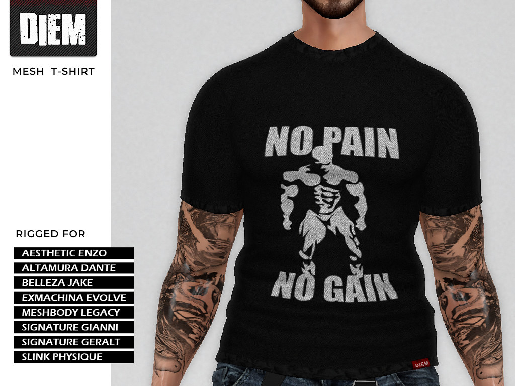 ➮ DIEM – No Pain No Gain – T-Shirt