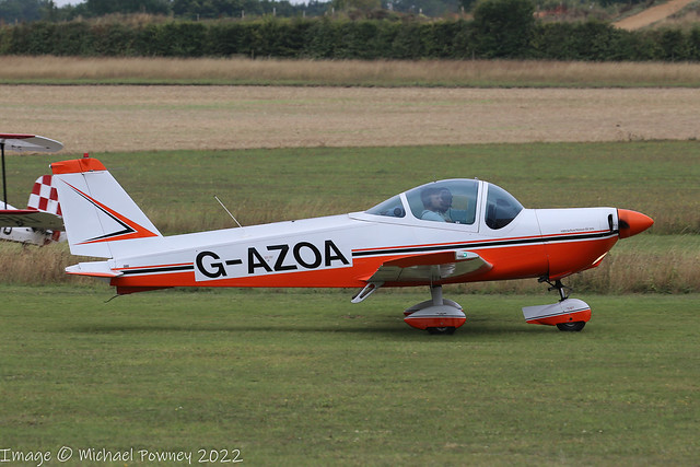 G-AZOA - 1972 build Bolkow Bo.209 Monsun 150FF, at Popham during the LAA Grass Roots Fly-in 2022