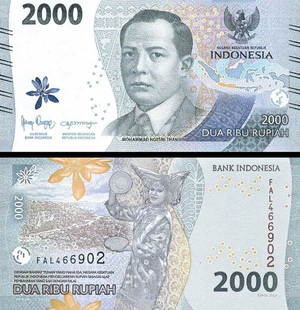2 000 Rupií Indonézia 2022 P163a