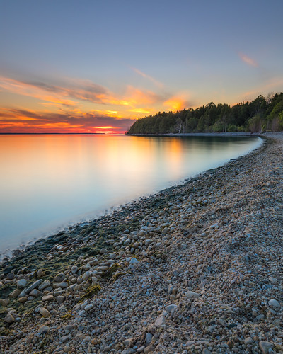 An Evening View by Dave Hoefler, sunset doorcounty nature shore water wisconsin midwest summer canoneos5dmarkiv canonef1635mmf4lis sk