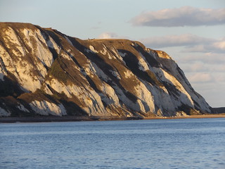 Chalk Cliff near Capel-le-Ferne at Sunset, Kent, 17 September 2022
