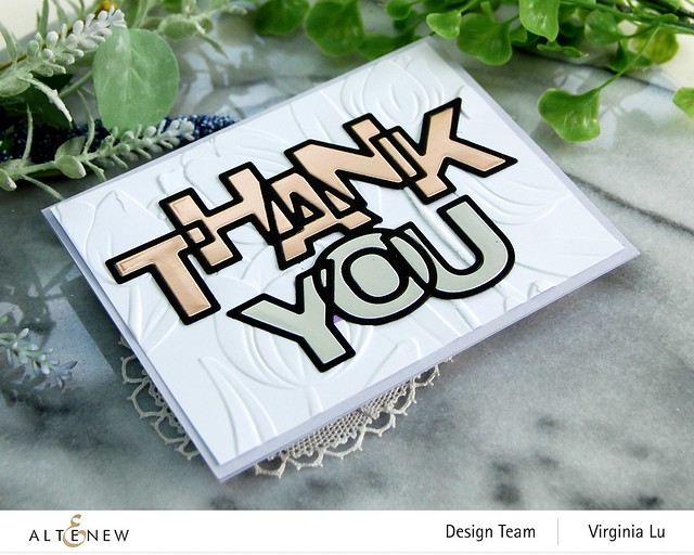 Altenew-Outline Thank you Die-Timeless Tulips 3D Embossing Folder -001