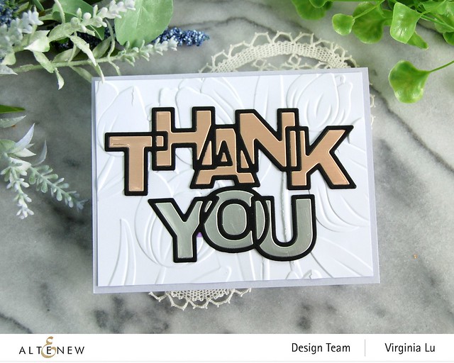Altenew-Outline Thank you Die-Timeless Tulips 3D Embossing Folder -002