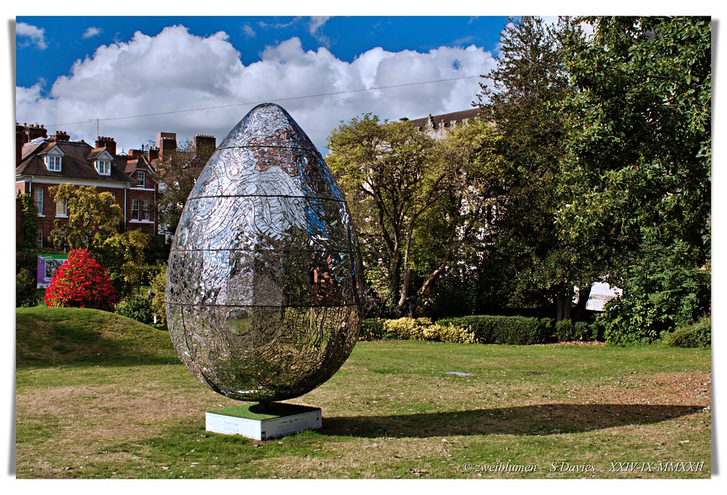 Cosmic Egg sculpture by Andrew Logan