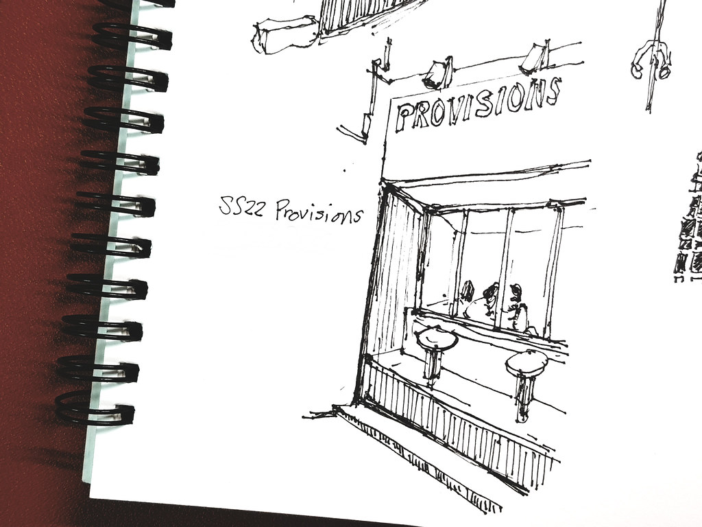 天然酵母麵包咖啡廳 SS2 Provisions - 建築素描 Architectural sketches (Artline pen 0.1) ...