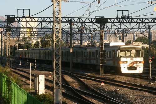 Seoul Metro 6000 series in Sinnae.Sta, Jungnang, Seoul, S.Korea /Sep 24, 2022