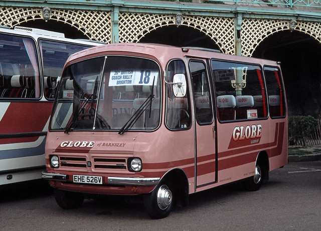 Globe . Barnsley , South Yorkshire . EHE526V . Brighton Coach Rally ,Sussex . 19th-April-1980
