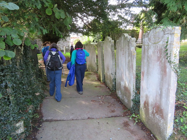 UK - Kent - Plaxtol - Walking through graveyard of Plaxtol Parish Church