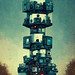 Prompt used: a tower made of cameras