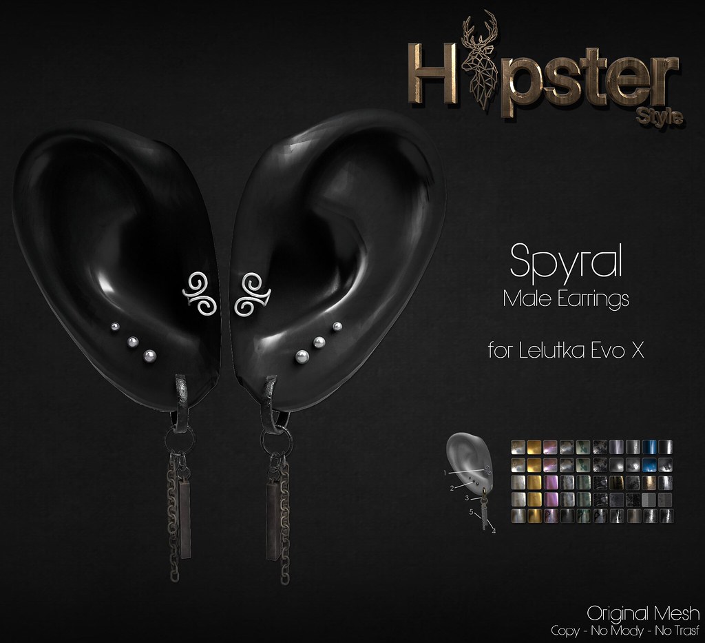 [Hipster Style] Spyral MALE Earrings for Lel EVO X vendor
