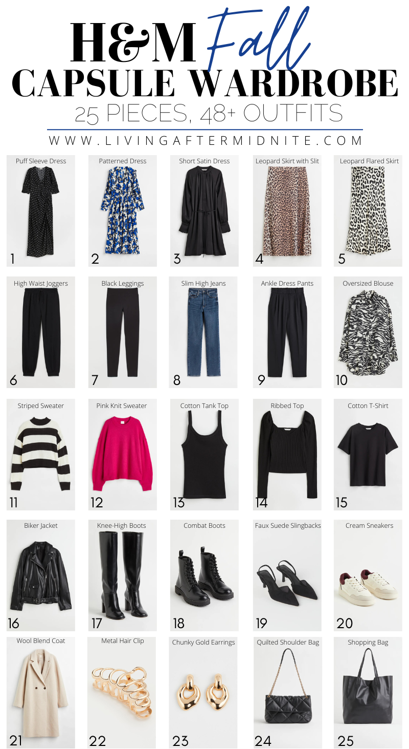 H&M Fall Capsule Wardrobe Outfit Combinations