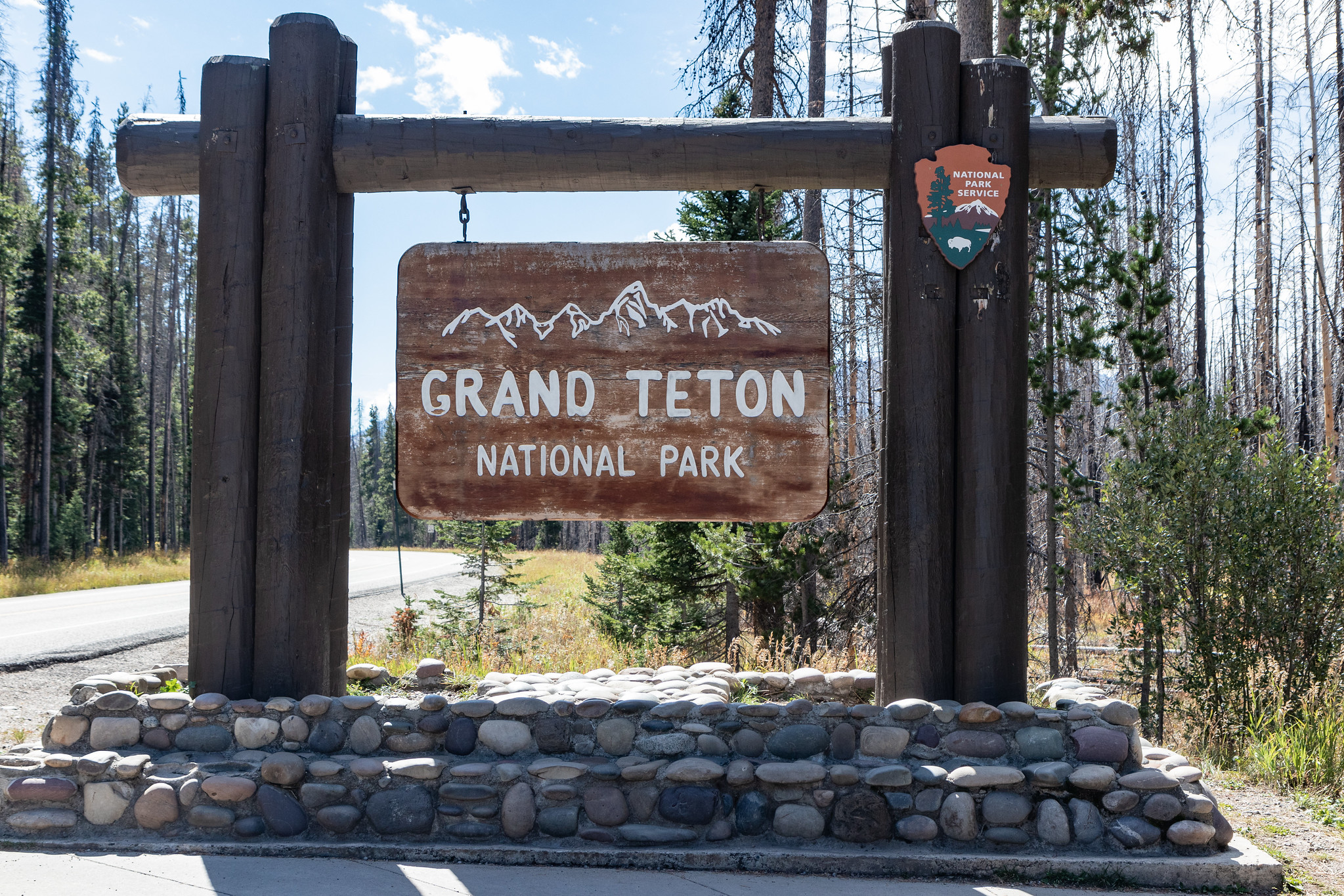 Panneau d’entrée du parc national de Grand Teton