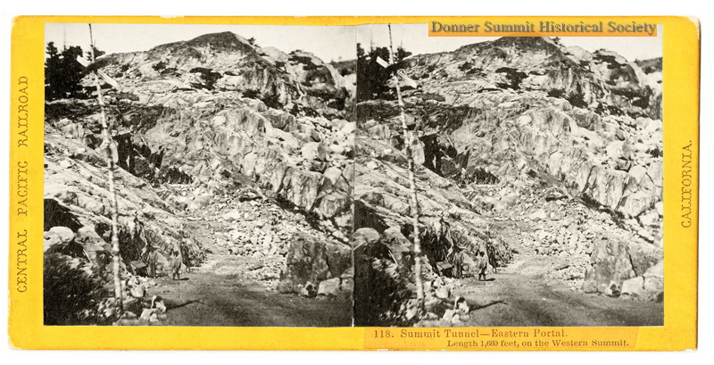 DSHS3024_Summit Tunnel - Eastern Portal, Length 1,660 feet, on the Western Summit-Alfred Hard stereoscope restored ca 1867.jpg