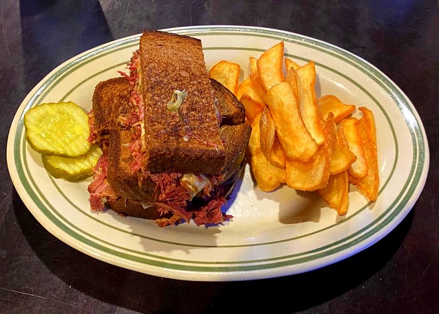 Dining Out In Roseville Minnesota At The Lucky 13 Pub - Reuben Sandwich With French Fries (September 2022)