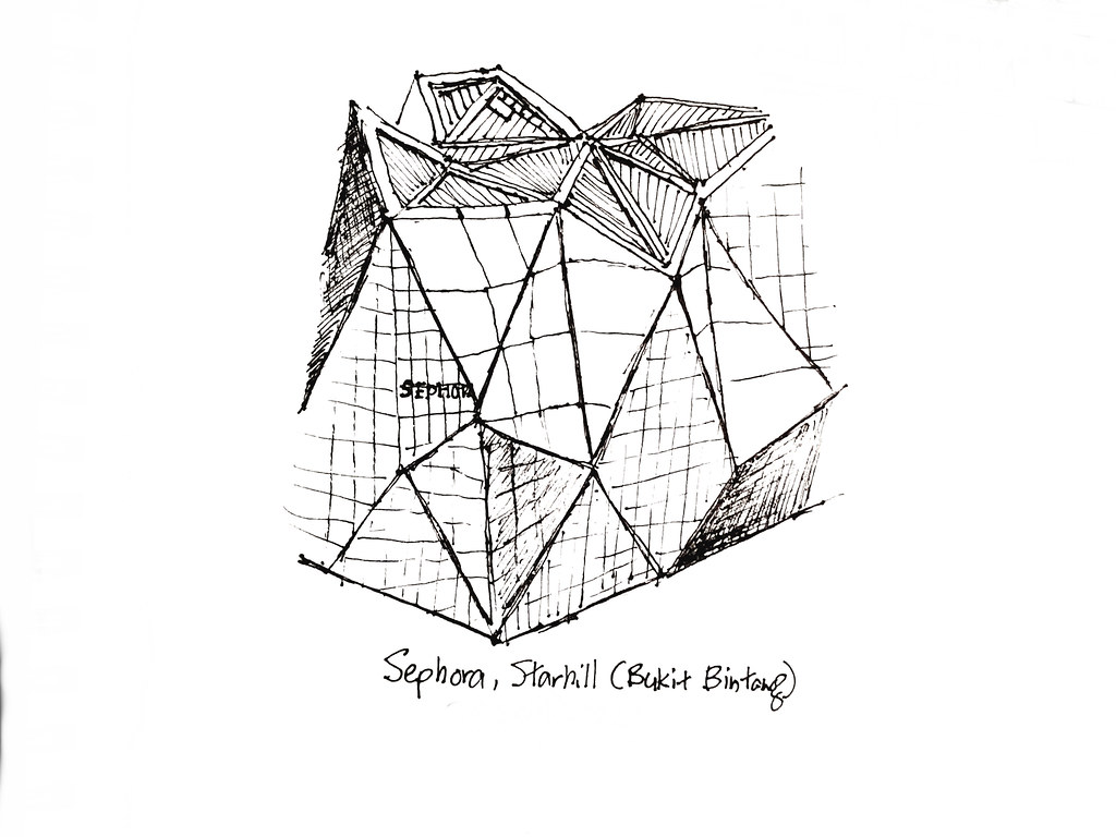 Sephora Starhill KLBukit Bintang - 建築素描 Architectural sketches (Artline pen 0.1) ...