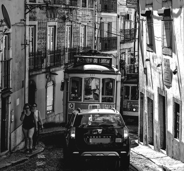 Gegenverkehr in Lissabon