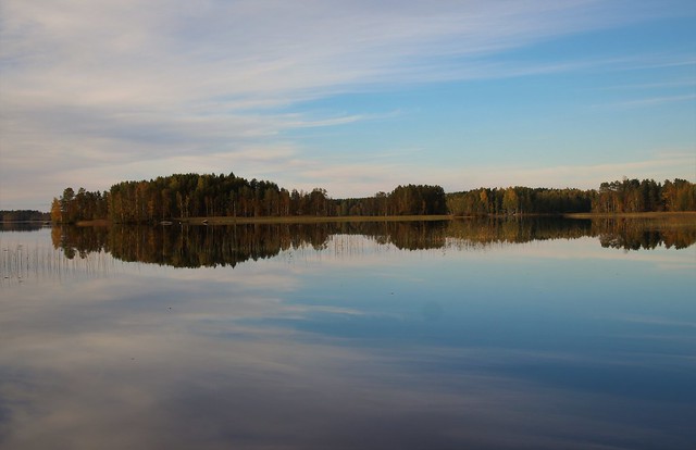 Autumn lake view