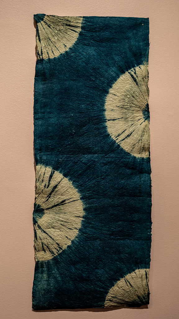 Blue-ground senchado tea service mat, late 19th -early 20th century, mulberry paper and tie-dyeing, 9/4/22 #artsmia #textiles