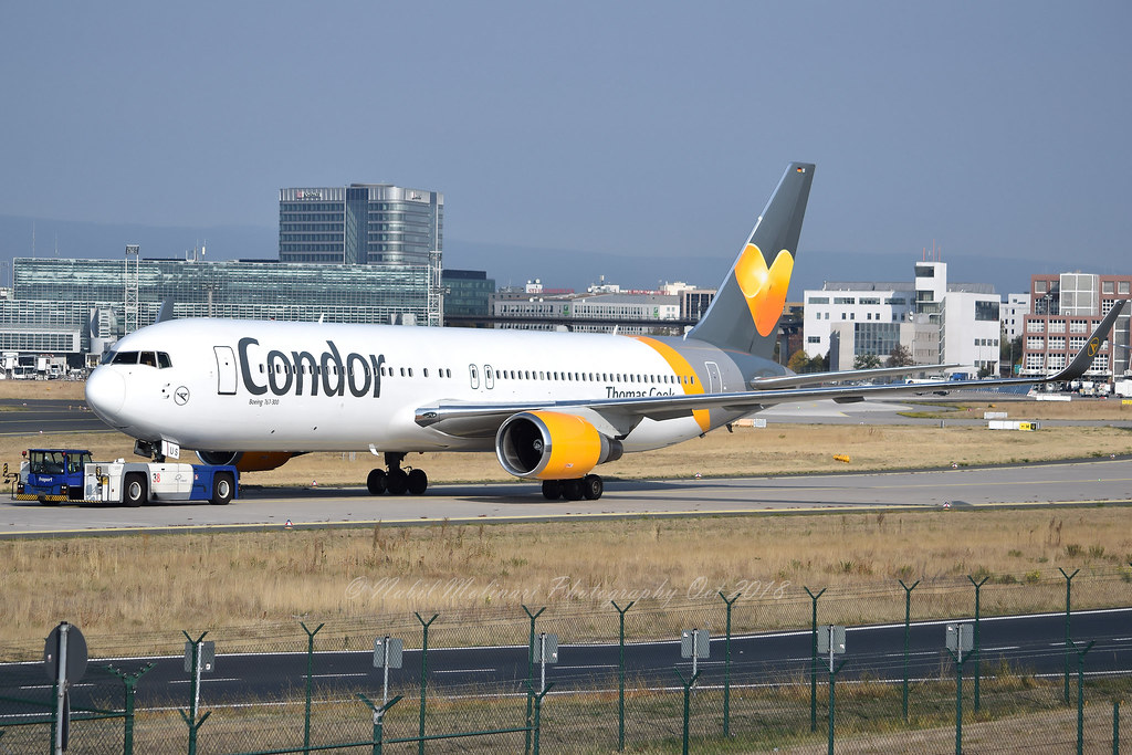 Condor D-ABUS Boeing 767-38EER Winglets cn/30840-829 wfu & std at HHN 17 Oct 2020 cvtd BCF May 2022 reg B-222D SF Airlines 27 May 2022 @ EDDF / FRA 08-10-2018