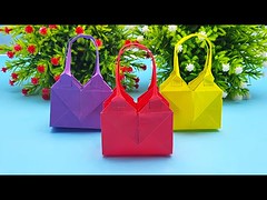 Paper Heart Bag Making with Handle | Easy To Make Paper Handle With Heart | Paper Heart Bag