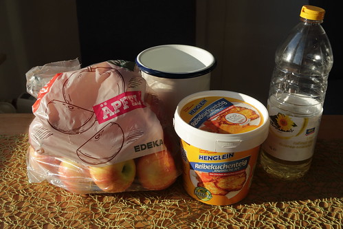 Zutaten für Kartoffelpuffer mit Apfelkompott