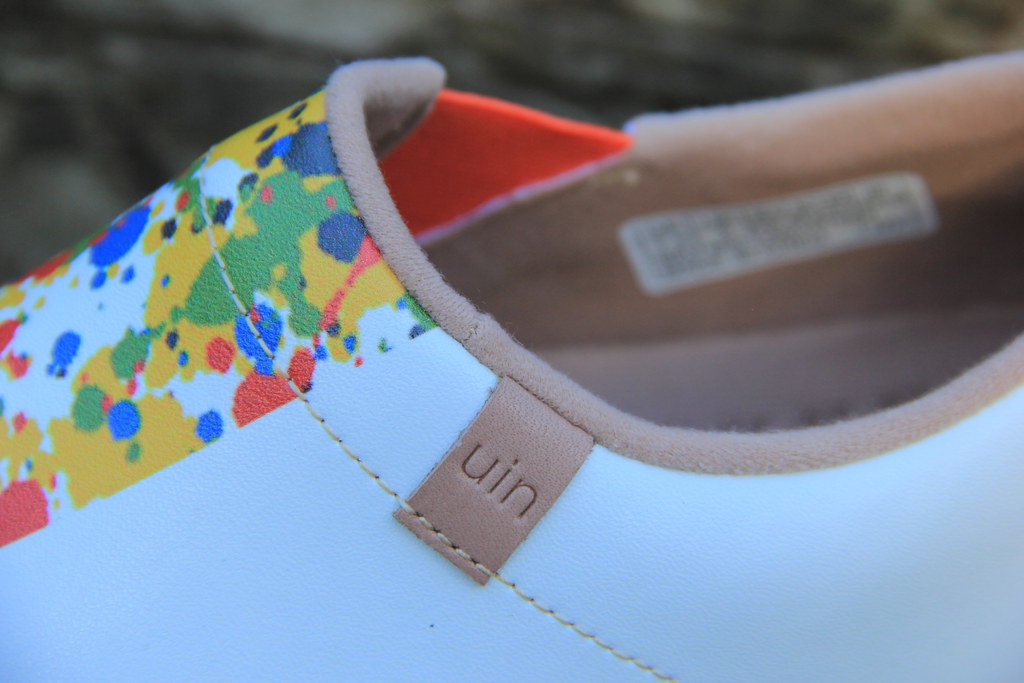 Close-up of the detail on UIN travel shoes