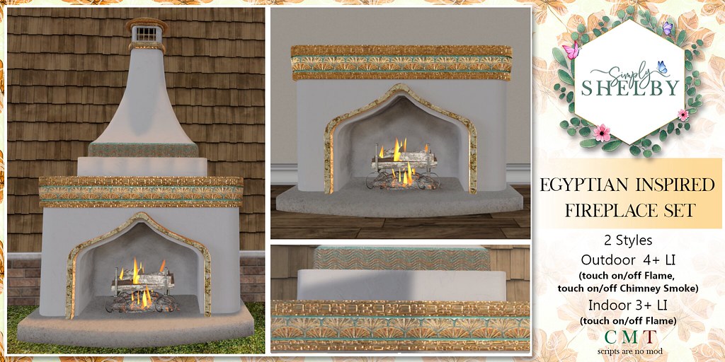 Simply Shelby Eqyptian Fireplace Set