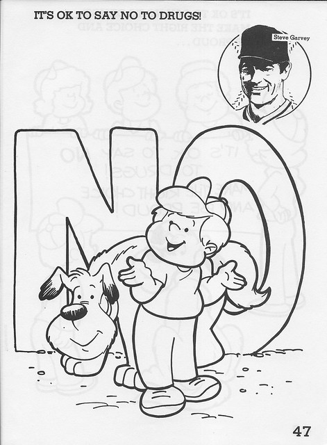 1986 MLB Its OKay to Say No to Drugs Coloring Book - Garvey, Steve