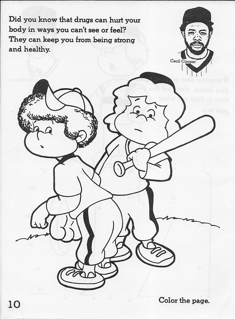 1986 MLB Its OKay to Say No to Drugs Coloring Book - Cooper, Cecil