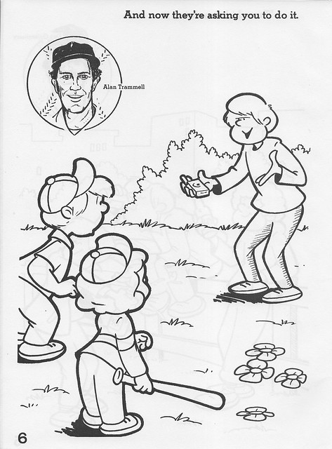 1986 MLB Its OKay to Say No to Drugs Coloring Book - Trammell, Alan
