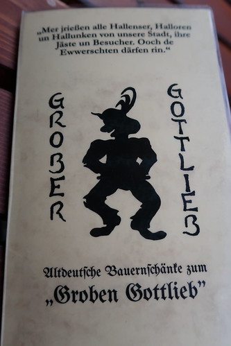 Karte der altdeutschen Bauernschänke zum "Groben Gottlieb" in Halle